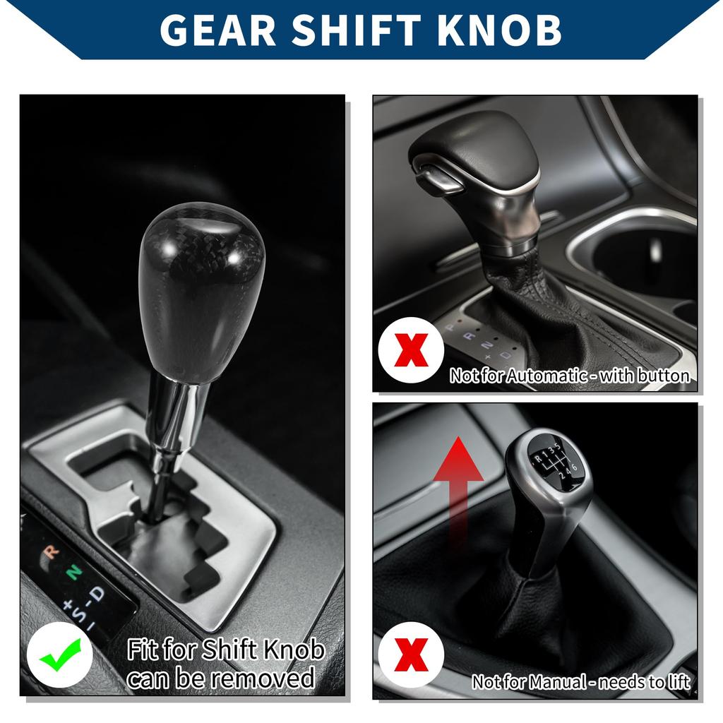 Hihaha Shift Knob with 3 Adapters / Front Gear Shift Knob for Automatic and