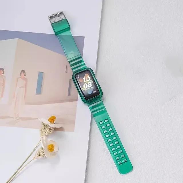 Silicone Strap+Case For Huawei Band 9 8 Transparent Watchband Replacement Bracelet for Honor Band 7 6 Protector Case Accessories