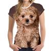 Summer Round Neck 3D Puppy Pattern Printed Top Fashionable and Casual Cute Short Sleeved Women's T-shirts