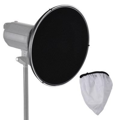 15.35 Inch Bowens Mount Beauty Dish Standar Reflector Diffuser Lamp Shade Dish with 60 Degrees Honeycomb