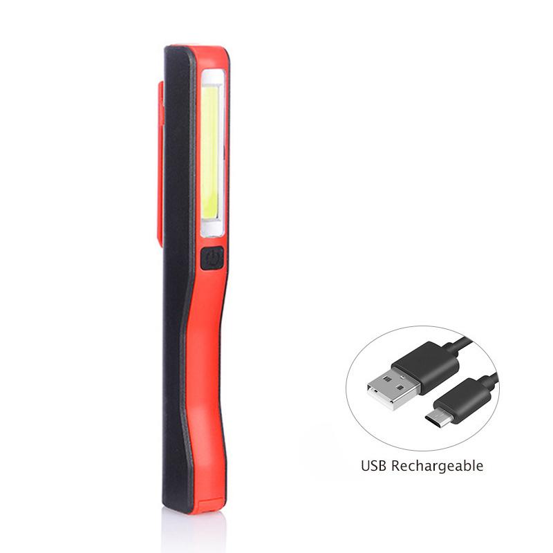 Leistungsstarke COB LED Arbeitsleuchte Auto Garage Mechanikerlampe Magnetisch USB Wiederaufladbar Stiftclip Taschenlampe Arbeitsinspektionsleuchte