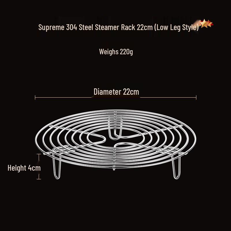 304 Stainless Steel Steaming Rack - Insulated Separator for Household Steamed Dishes with High & Low Feet Configuration.