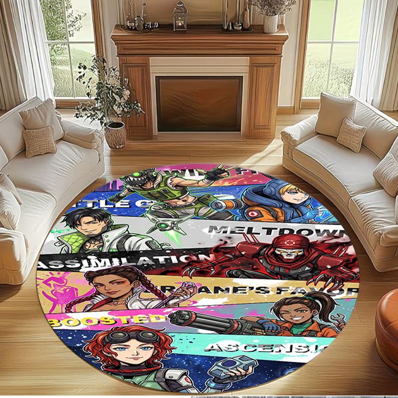 Apex Legends Print Round Rug, Washable Floor Carpet, For Entryway Dorm Laundry Room Office Study, Home Decor Birthday Christmas Gift