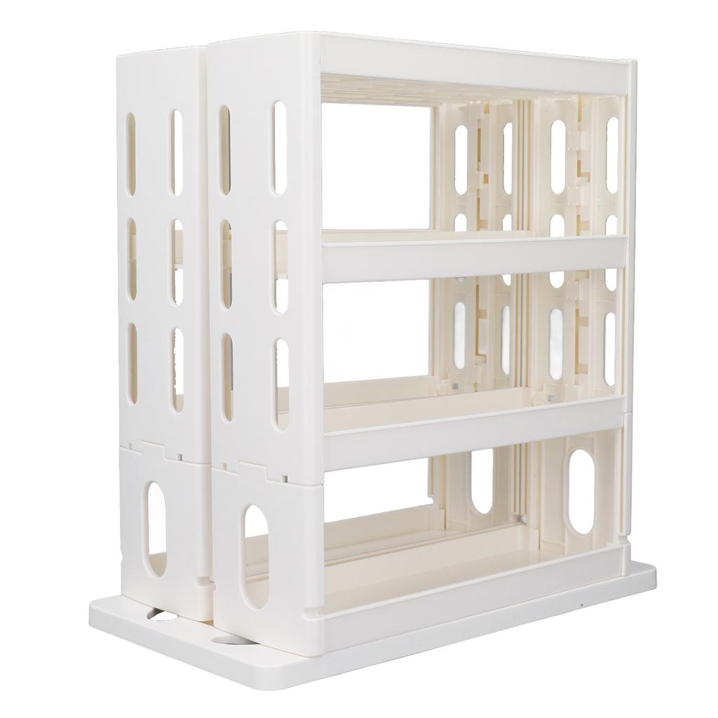 Folding Storage Shelf 90 Degree Rotating Spice Organizer Rack for Kitchen and Bathroom Cabinet