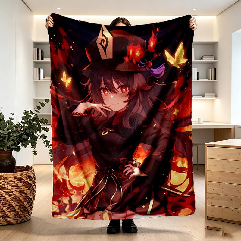 Genshin Impact Print Decke - Weich & Bequem, für Schlafzimmer, Reise, Sofa, Heimdekoration - Geburtstags-Weihnachtsgeschenk für Freund