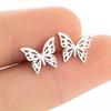 Butterfly Korean Temperament Stainless Steel Earrings - Versatile and Stylish Small Earrings for Women.