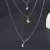 Star Necklace New European and American Alloy Jewelry Pendant Moon Multilayer Stacking Women's High Sensibility Necklace