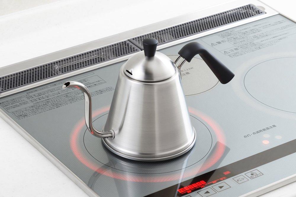 Yoshikawa Stainless Steel Drip Narrow Induction and Direct Heat Made in Gogi Pot, 1.1L, Mouth, Compatible, Tsubame-Sanjo, Japan, (YJ2557)