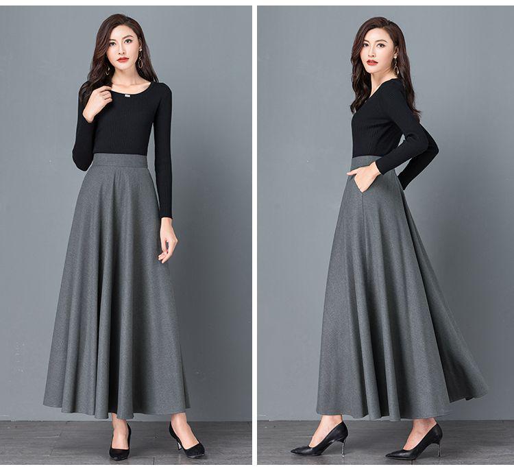 Plus Size A-Line Flowing Skirt – New Spring/Autumn Style for a Professional, Slimming Look
