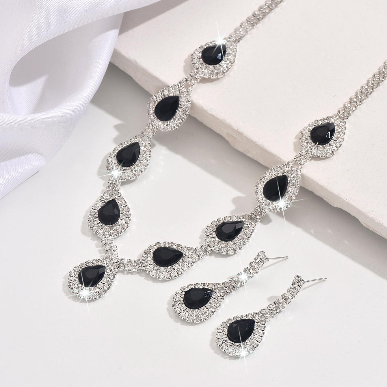 

Популярные украшения, Набор «Капля воды», Ожерелье на шею, Универсальное, Свадебные украшения для невесты.