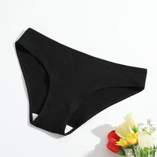 Cotton Underwear for Women Low Rise Ribbed Cheeky Bikini Panties Breathable High Cut Sexy Hipster Briefs