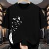 Men's Pure Cotton Summer Casual Loose Fashion Bird Creative Pattern Printed Round Neck T-shirt Versatile Top