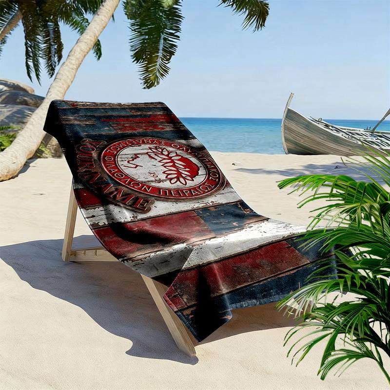 Olympiacos F.C Print Beach Towel, Large Soft Quick Dry Towel for Beach Camping Swimming