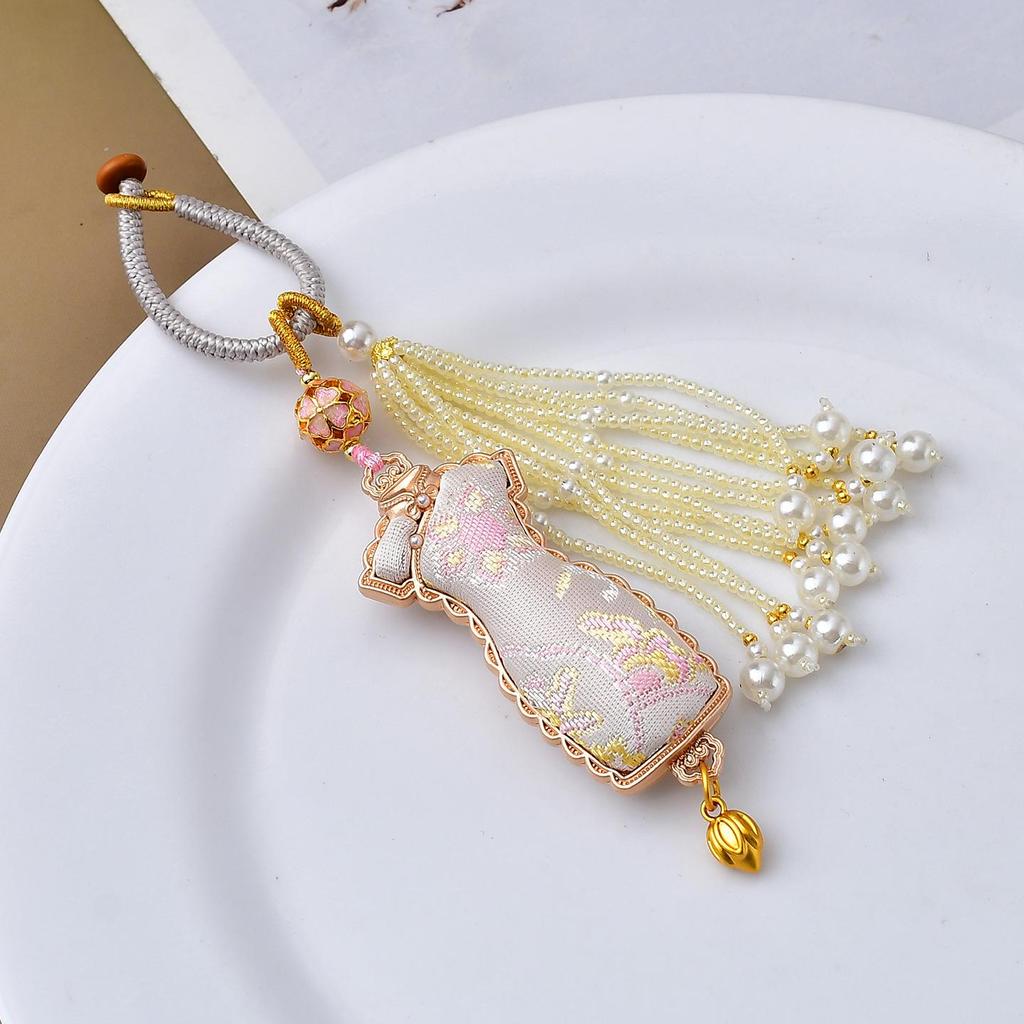 Handmade Song Brocade Qipao Bag Charm & Tassel Pendant Lanyard - Intangible Cultural Heritage