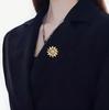 Light Luxury Crystal Sunflower Brooch, High-End Women'S Exquisite Sunflower Suit Pin, Fixed Clothes And Accessories, Corsage.