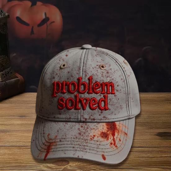 Dark Blood Stain Print Baseball Hat Unisex Sun Protection Wide Brim Baseball Hat Halloween Party Costume Accessory