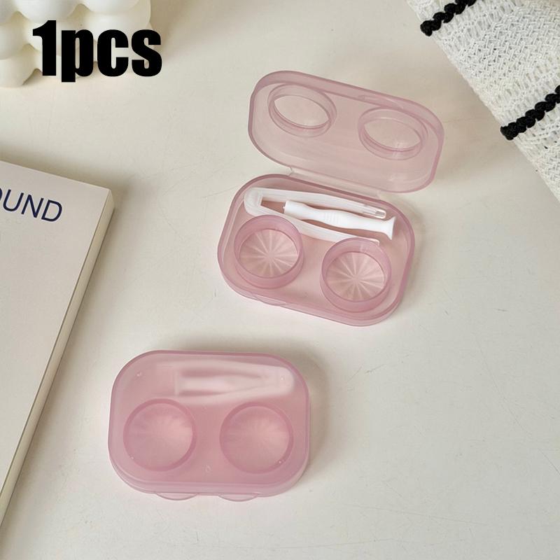 1-5pc Transparent Contact Lens Case Macaron Colors Contacts Storage Box with Tweezers Portable Beauty Pupil Travel Container