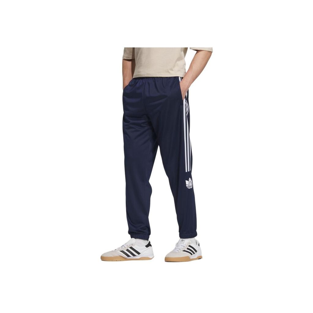 Adidas Originals Logo Lettre Imprimé Rayures Pantalon Tricoté Sport Simple Confortable Rétro Pantalon Unisexe Indigo Foncé JL8402