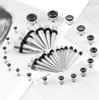 Kit de 36 buc. pentru întinderea urechilor 14G-00G Conuri din oțel chirurgical Set de tuneluri și dilatatoare pentru corp din oțel inoxidabil Nuntă pentru femei Bărbați