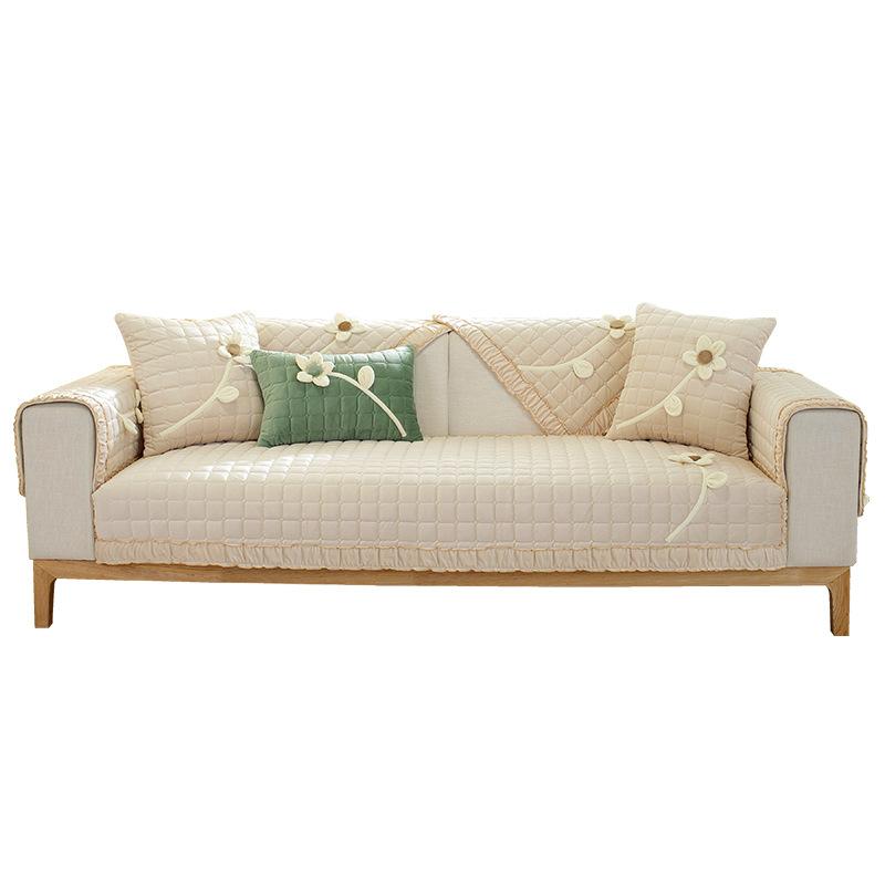 Sofa Cushion Cover Baby Sling Thickened Warm Non-Slip Four Seasons Universal Dutch Plush Solid Color Simple Modern