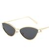 Brand Small Cat Eye Sunglasses Women Luxury 22 Unique Metal Frame Brown Sun Glasses Trendy UV400 Eyewear Shades Vintage