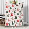 Cozy Christmas Tree & Snowflake Flannel Blanket - Soft, Lightweight, All-Season Comfort | Perfect for Sofa, Bed, Travel, Camping
