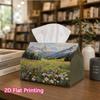 1pc, 2d Flat Printing, Tissue Box The Peaceful Grassland Pattern In the Mountains Printed Tissue Box, Suitable for Bathrooms, Living Rooms, Bedrooms,