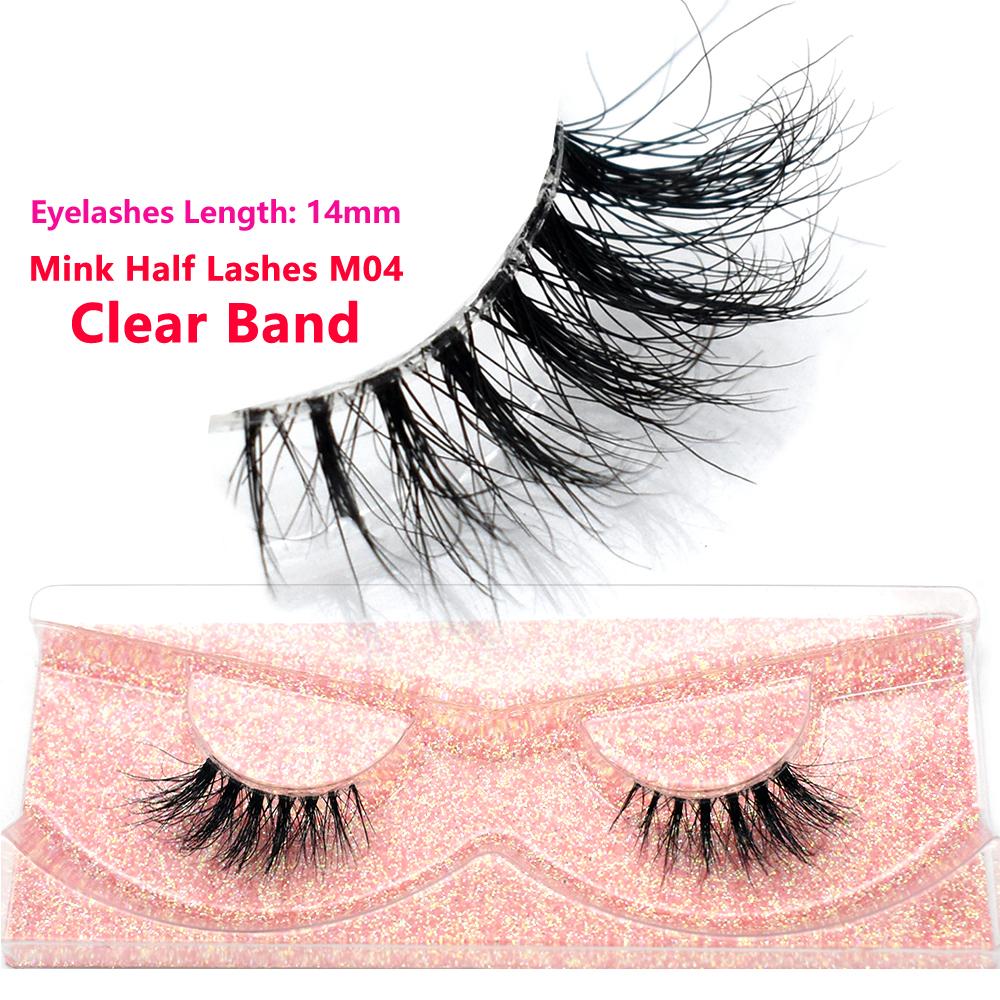 FOXESJI Mink Half Lashes Extension Natural Daily Reusable Short Strip Eye Lashes Mink Fluffy Soft Half False Eyelashes Make Up
