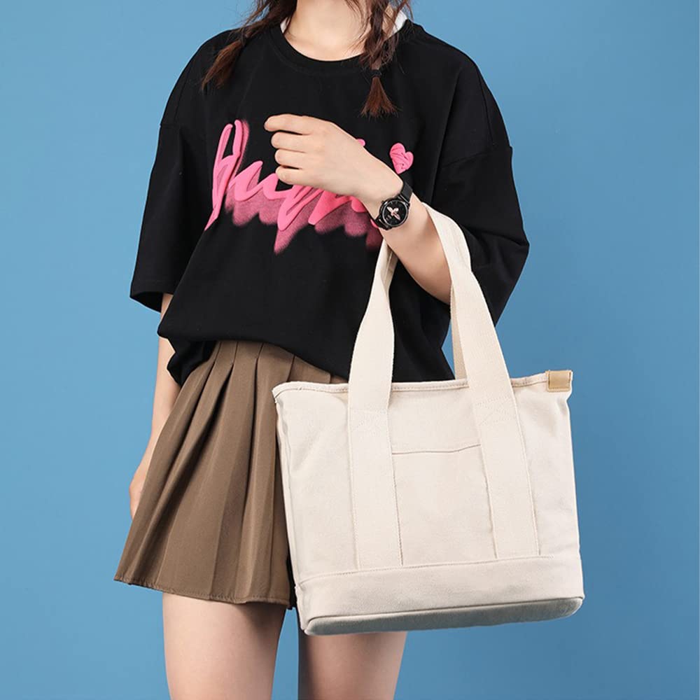 Tote Divided Large Canvas For Commuting to School [Volsha] Bag, Tote, Canvas, A4, Horizontal, Capacity, Women's Tote, Canvas, Plain, Freestanding,