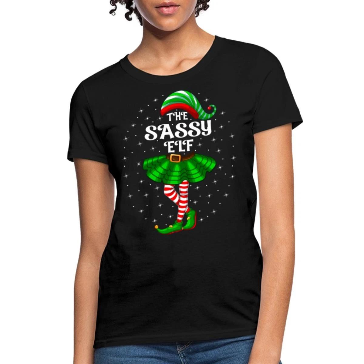 The Sassy Elf | Funny Christmas Women s T-Shirt XL