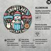 Frosty Snowflake Cafe Metal Wall Sign 8x8 Inch Round Aluminum Art for Home Office Bar Shop