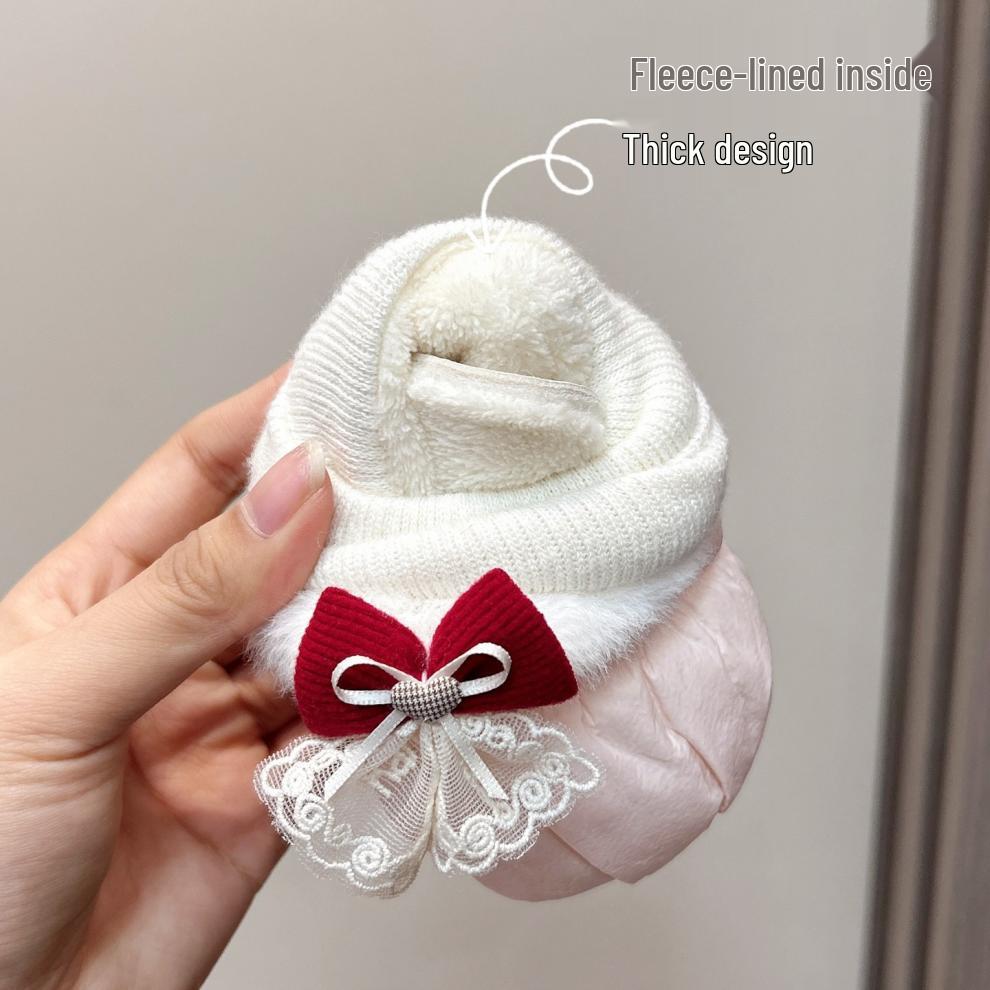 Winter Baby Shoes: Soft Sole Walker for Girls, 6-12 Months, Non-Shedding Velvet, Warm Cotton Boots