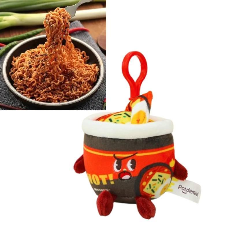 Cute Realistic Turkey Instant Noodle Plush Keychain Adorable Food Charm Accessory