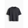 H M Boxy FiT wasHed T sHirT Black