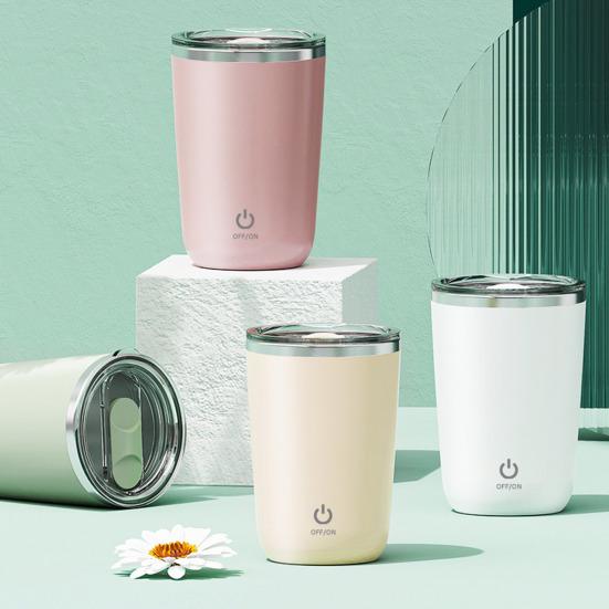 Self Stirring Coffee Mug Magnetic Stirring Mug Electric Shake Bottle 350ml Portable Protein Powder Shaker for Coffee Milk Cocoa