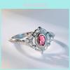 Atemberaubender Rubinbesetzter Thailändischer Silber Schwarzer Ring Elegantes Geometrisches Design Für Damen Größe 6 Bis 10