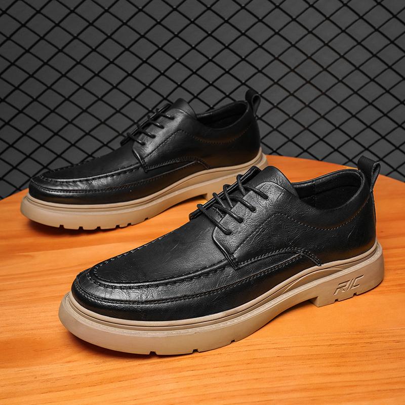 Men's High-quality Anti-skid Wear-resistant Leather Fashion Casual Leather Shoes Low Top Leather Shoes