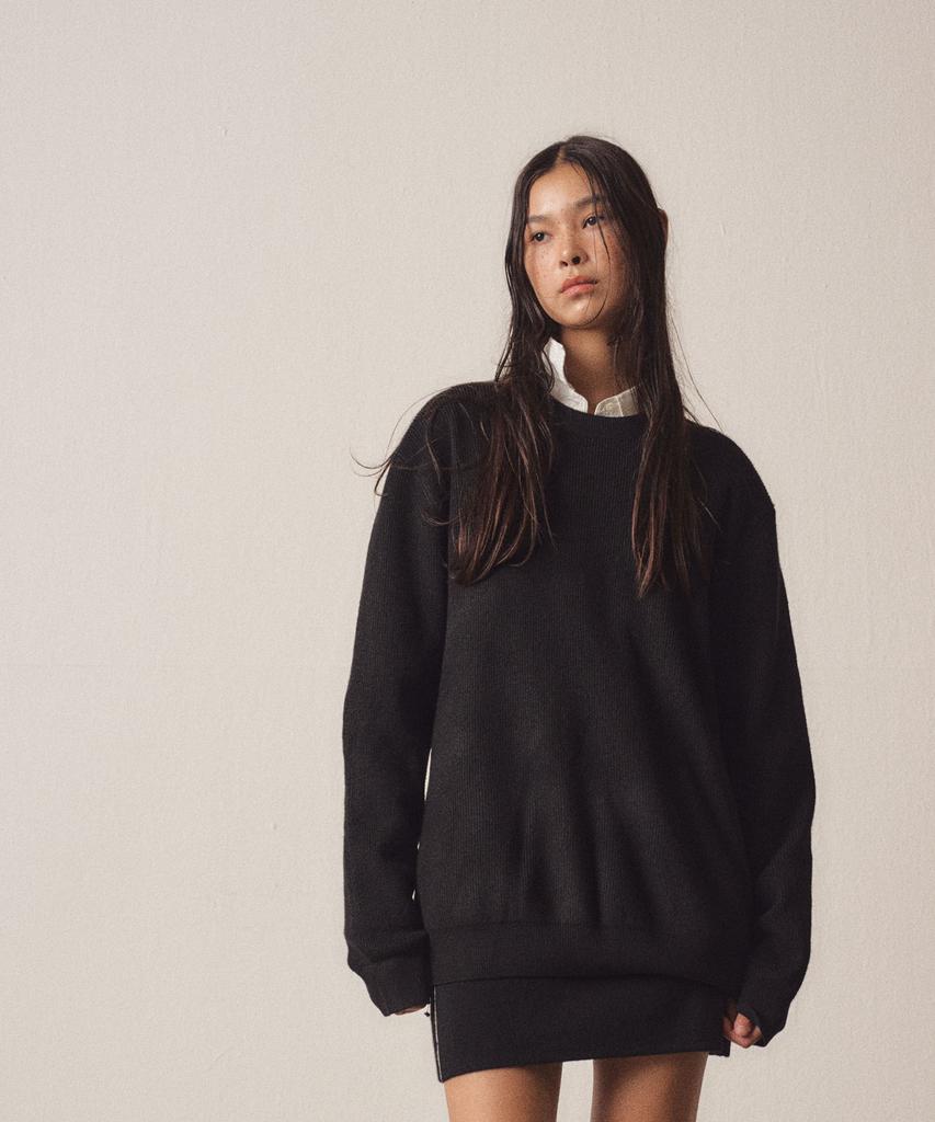 EZIO WOMEN W Soft Filling Round Knit_Black