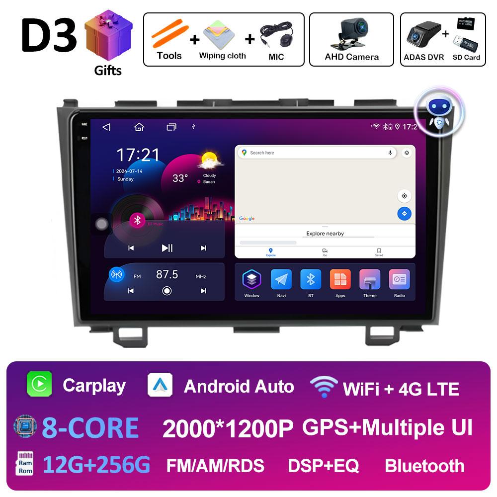 GPS Navigation For Honda CR-V 3 RE CRV 2007 2008 2009 2010 2011 WIFI 9 Inch Android Car Radio Multimedia Video Player Auto Tools