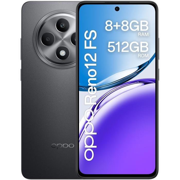 Smartphone OPPO Reno12 FS 4G Gris Mat Avec Écran AMOLED 6,67" 120 Hz Full HD+, 1080 X 2400 Pixels, 8 Go De RAM DDR4 + 512 Go UFS 2.2