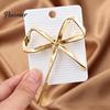 Bowknot Shape Pin Hollow Bow Alloy Brooch Pin, Golden Silver Plated Lapel Clothing Decoration Sweater Cardigan Coat Suits Accessories, Jewelry