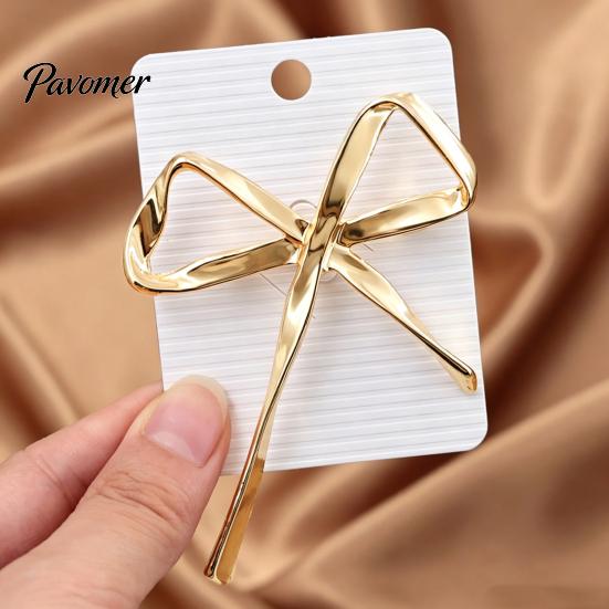 Bowknot Shape Pin Hollow Bow Alloy Brooch Pin, Golden Silver Plated Lapel Clothing Decoration Sweater Cardigan Coat Suits Accessories, Jewelry