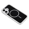 For iPhone 16 Magnetic Case Electroplated Camera Frame TPU Acrylic Anti-drop Phone Back Cover Compatible with MagSafe