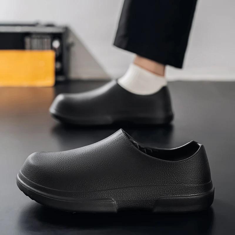 2025 Men Women EVA Chef Shoes Non-slip Waterproof Oil-proof Shoes Comfortable Workers Slippers Outdoor Fishing Shoes Zapatillas