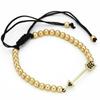 Water Crystal Geometric Beaded Bracelet With Silver And Gold Finish For Men And Women