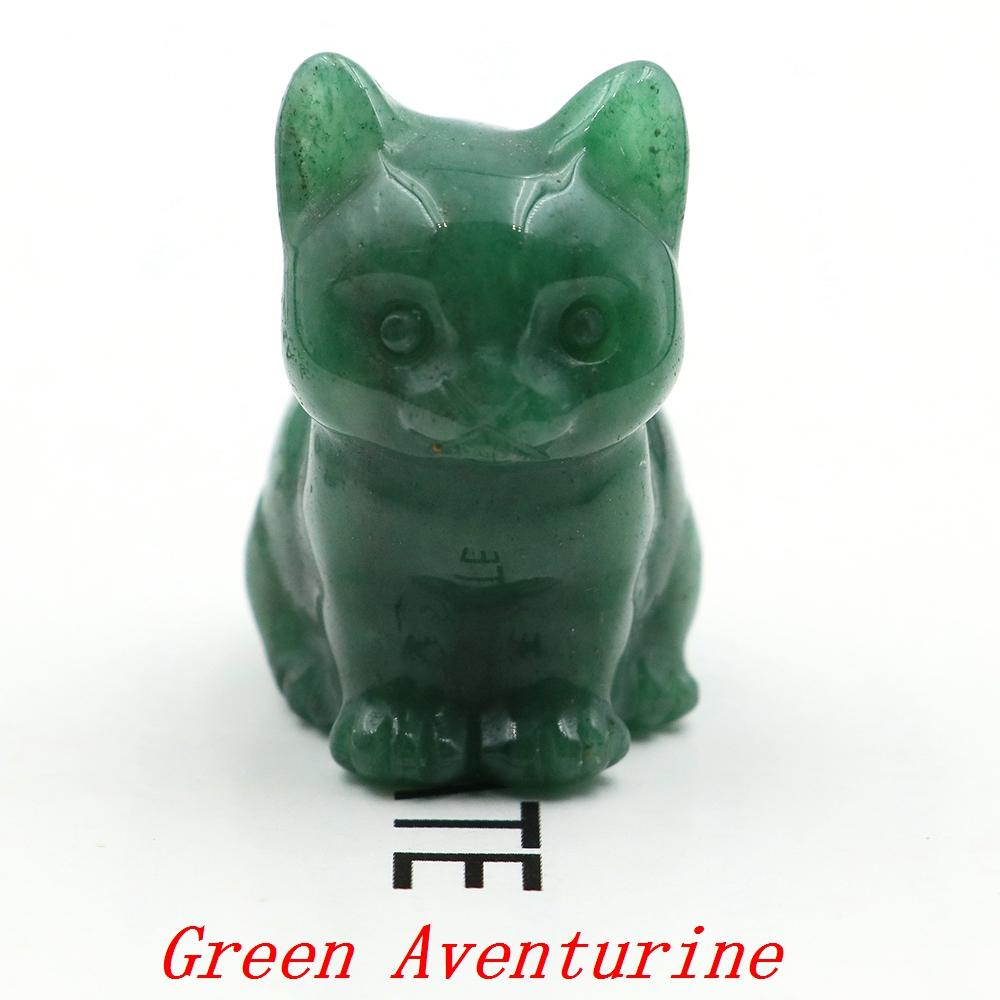 1.5" Various Crystal Energy Stones Carved Cats Rose Quartz Kitten Figurine Natural Gemstone Mini Sitting Cat Chakra Homome Decor