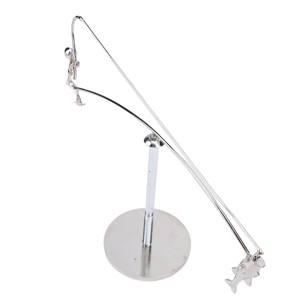 Fisherman Balancing Sculpture Modern   Metal Fishing Statue for   Decor Art Ornament