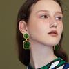 French Geometric Court-Style Dangle Earrings - Luxurious, Retro, Natural Niche Design