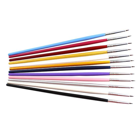 12 tk Nail Art Flower Design Maalimine Peened detailid Näpunäited Joonistuspliiatsipintsel