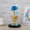 Galaxy Rose Lamp with Butterfly & Colorful LED Lights Artificial Rose in Glass Dome Battery Powered Romantic Gift for Wedding Home Decor